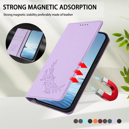 For Xiaomi Poco F8 Ultra 5G / Redmi K90 Pro Max Peony Embossed Magnetic RFID Vegan Leather Phone Case(Light Purple)