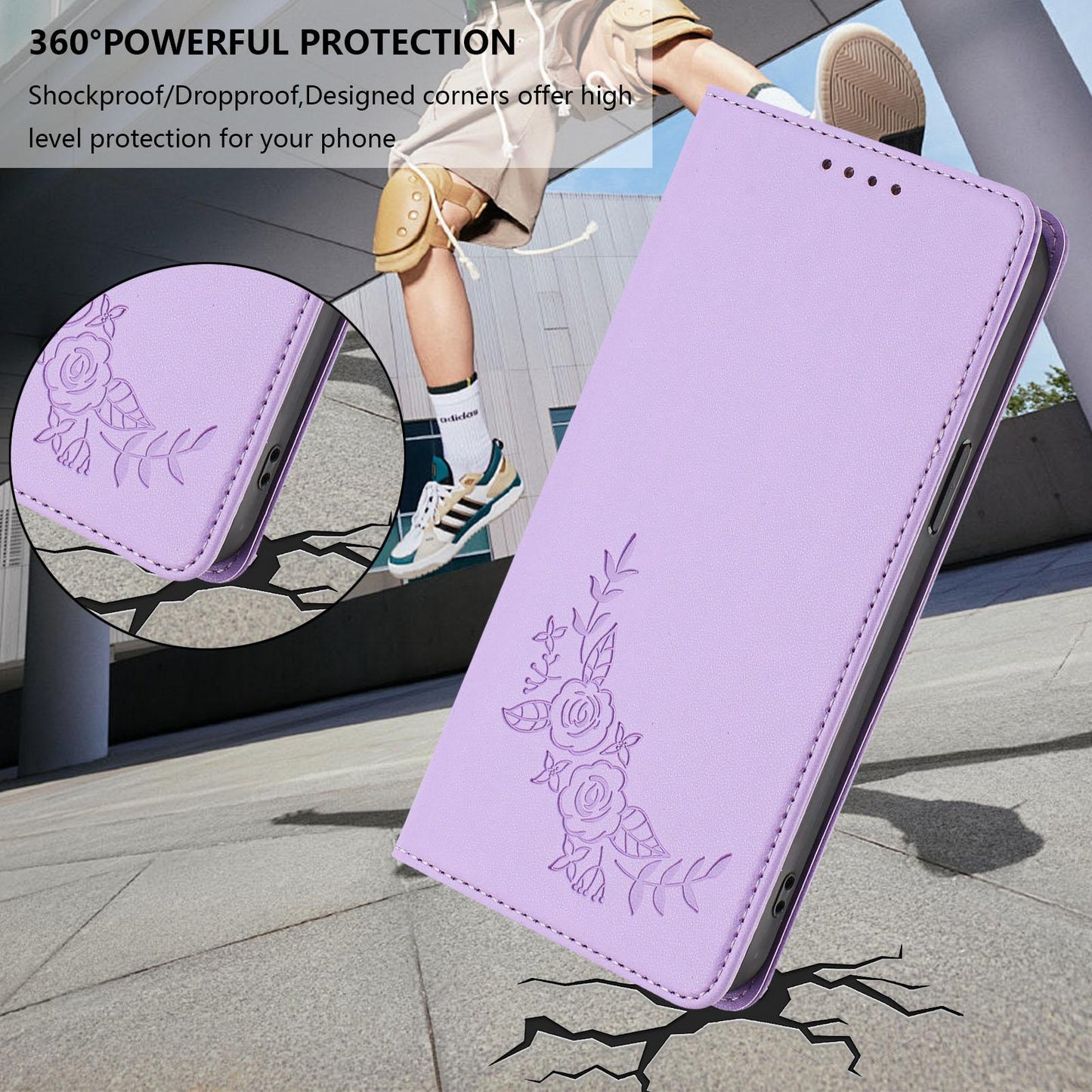 For Xiaomi Poco F8 Ultra 5G / Redmi K90 Pro Max Peony Embossed Magnetic RFID Vegan Leather Phone Case(Light Purple)