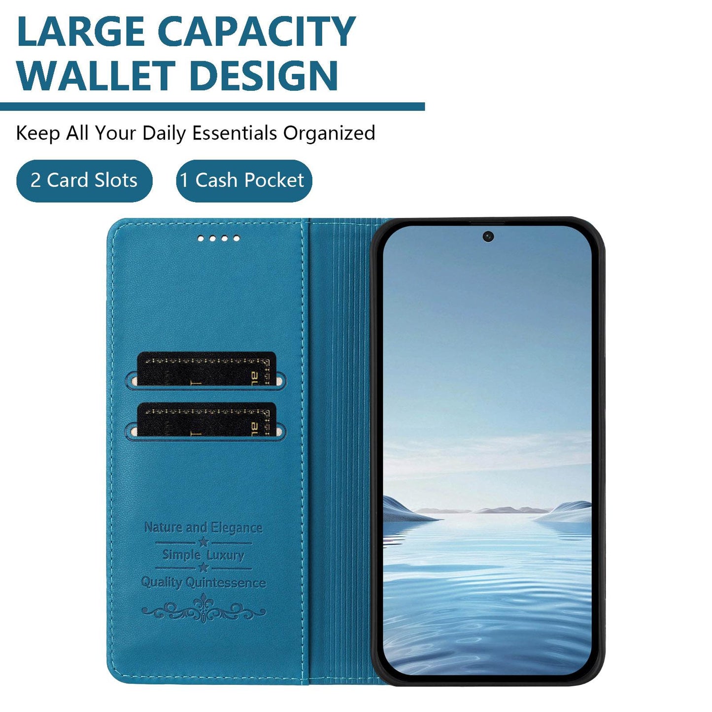 For Xiaomi Poco F8 Ultra 5G / Redmi K90 Pro Max Peony Embossed Magnetic RFID Vegan Leather Phone Case(Lake Blue)