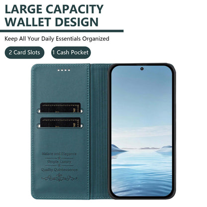 For Xiaomi Poco F8 Ultra 5G / Redmi K90 Pro Max Peony Embossed Magnetic RFID Vegan Leather Phone Case(Peacock Green)