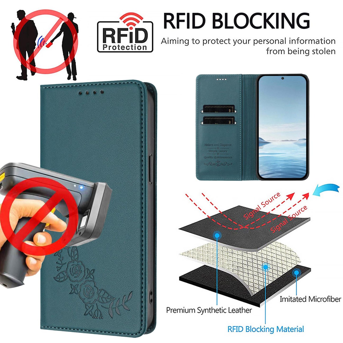 For Xiaomi Poco F8 Ultra 5G / Redmi K90 Pro Max Peony Embossed Magnetic RFID Vegan Leather Phone Case(Peacock Green)