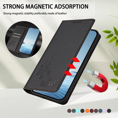 For Xiaomi Poco F8 Ultra 5G / Redmi K90 Pro Max Peony Embossed Magnetic RFID Vegan Leather Phone Case(Black)