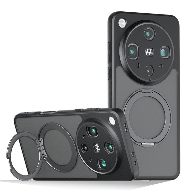 For OPPO Find X8 Ultra Armor Magnetic Holder PC Hybrid TPU Phone Case - Frosted Black - EDA009300805A