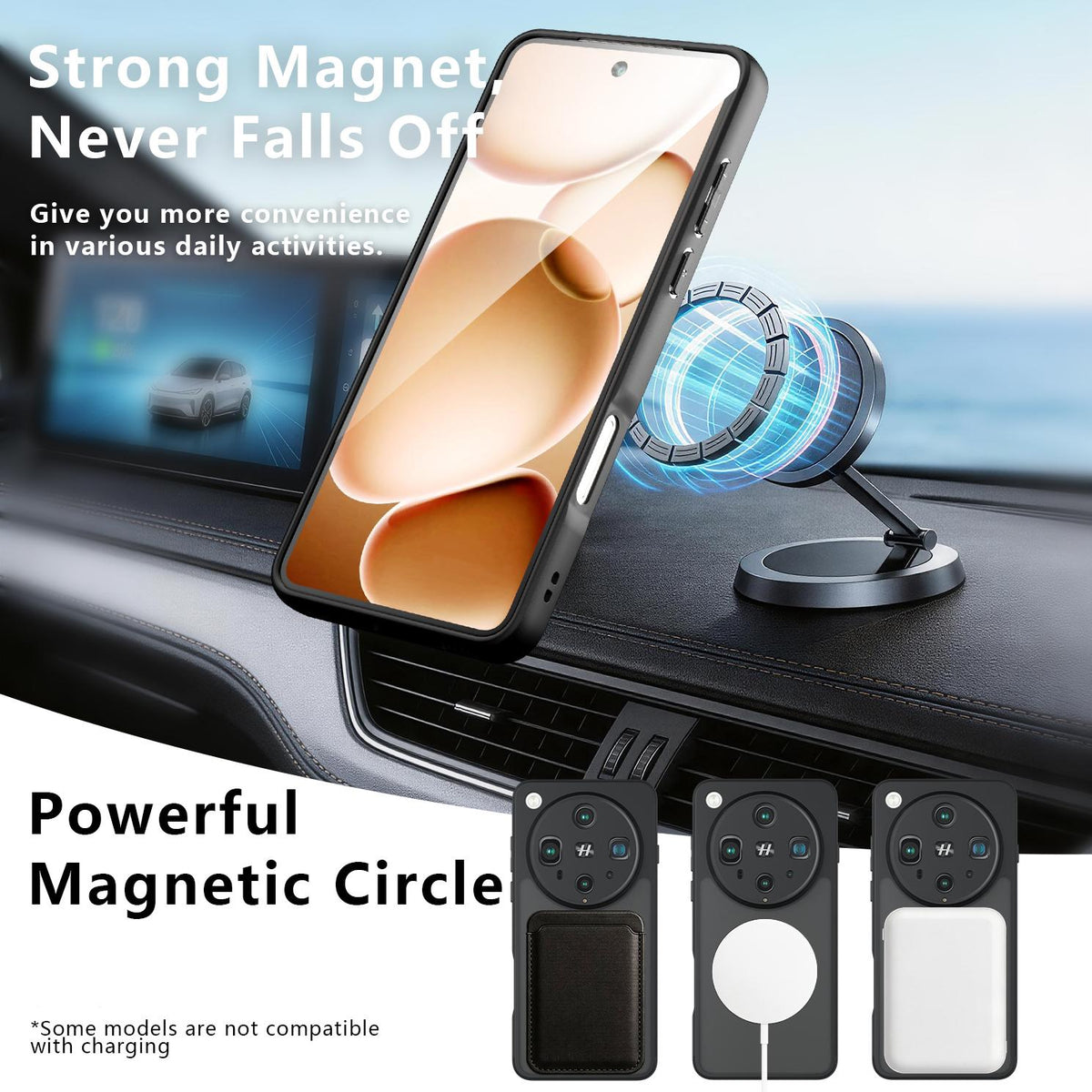 For OPPO Find X8 Ultra Armor Magnetic Holder PC Hybrid TPU Phone Case - Frosted Black - EDA009300805A