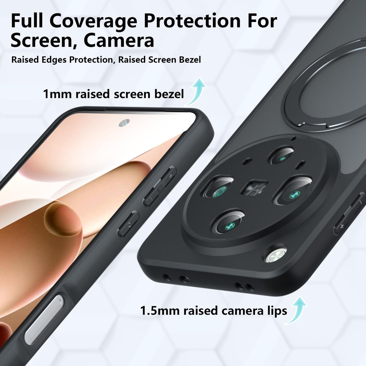 For OPPO Find X8 Ultra Armor Magnetic Holder PC Hybrid TPU Phone Case - Frosted Black - EDA009300805A