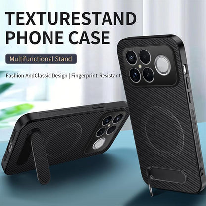 For Redmi K90 Pro Max 5G / Poco F8 Ultra WANLONFENG Kickstand Carbon Fiber Texture Magnetic Phone Case(Purple)