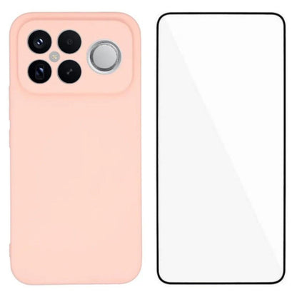 For Redmi K90 Pro Max 5G / Poco F8 Ultra WANLONFENG Square Edge Soft TPU Phone Case with Screen Protector(Pink)