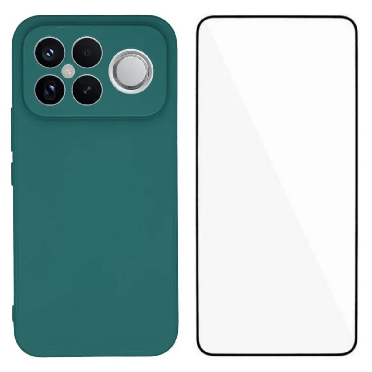 For Redmi K90 Pro Max 5G / Poco F8 Ultra WANLONFENG Square Edge Soft TPU Phone Case with Screen Protector(Green)