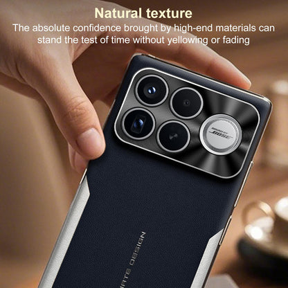 For Redmi K90 Pro Max Electroplated Frame Sheepskin Texture Morandi Color Shockproof Phone Case(Black)