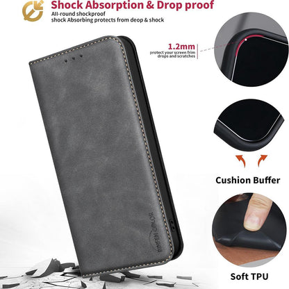 For Redmi 17 5G / 4G Global 170mm BINFEN COLOR Calfskin Texture Magnetic RFID Vegan Leather Phone Case(Black)