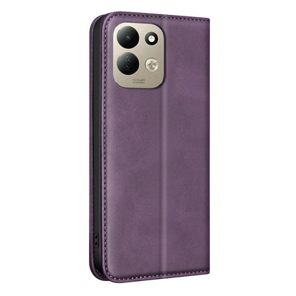 For Redmi 17 5G / 4G Global 170mm BINFEN COLOR Calfskin Texture Magnetic RFID Vegan Leather Phone Case(Purple)