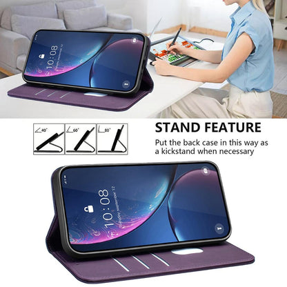 For Redmi 17 5G / 4G Global 170mm BINFEN COLOR Calfskin Texture Magnetic RFID Vegan Leather Phone Case(Purple)