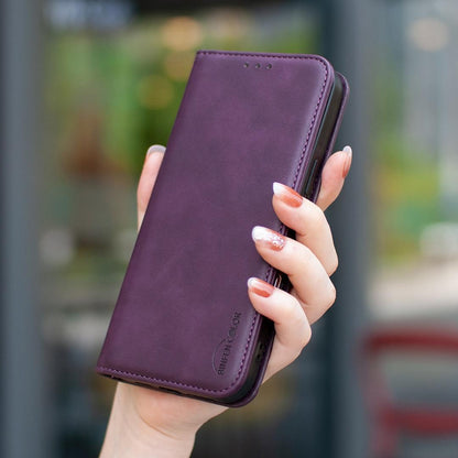 For Redmi 17 5G / 4G Global 170mm BINFEN COLOR Calfskin Texture Magnetic RFID Vegan Leather Phone Case(Purple)