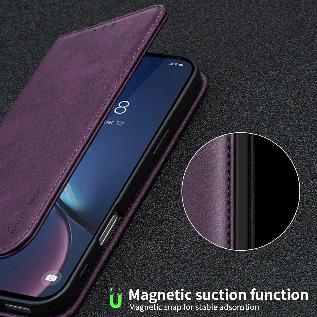For Redmi 17 5G / 4G Global 170mm BINFEN COLOR Calfskin Texture Magnetic RFID Vegan Leather Phone Case(Purple)
