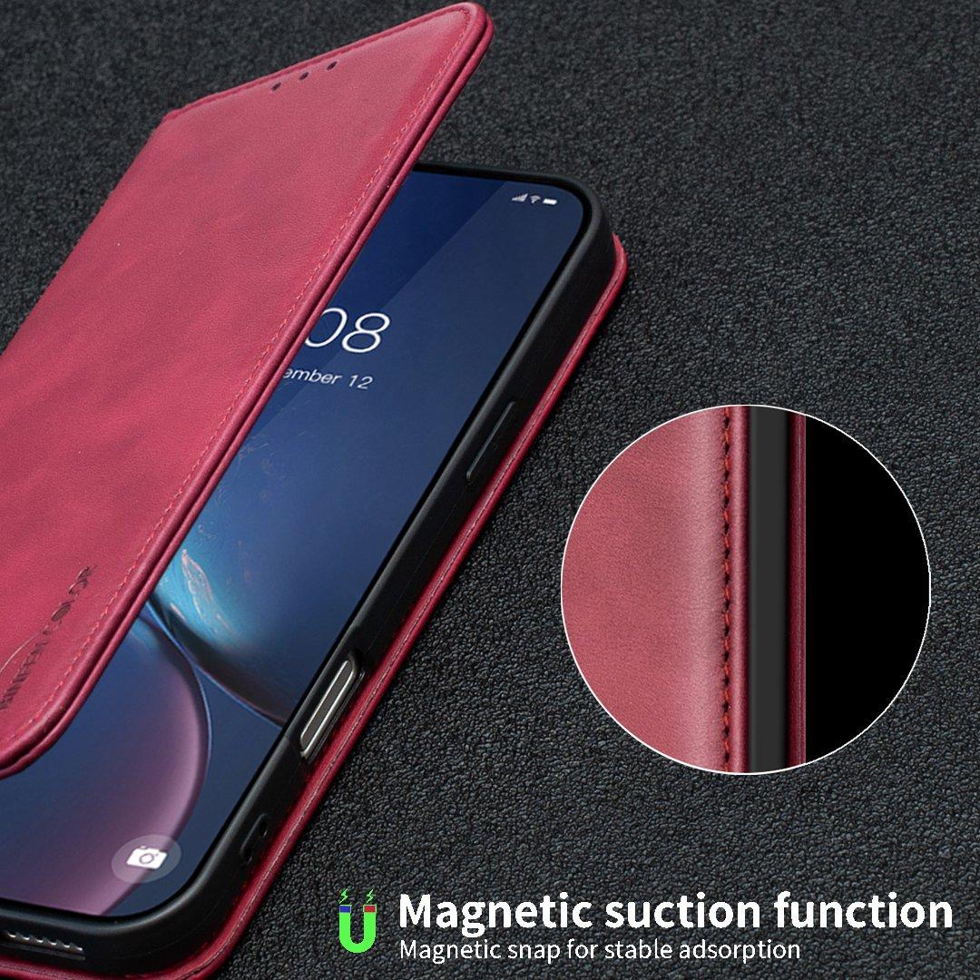 For Redmi 17 5G / 4G Global 170mm BINFEN COLOR Calfskin Texture Magnetic RFID Vegan Leather Phone Case(Red)