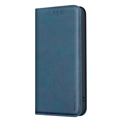 For Redmi 17 5G / 4G Global 170mm BINFEN COLOR Calfskin Texture Magnetic RFID Vegan Leather Phone Case(Blue)