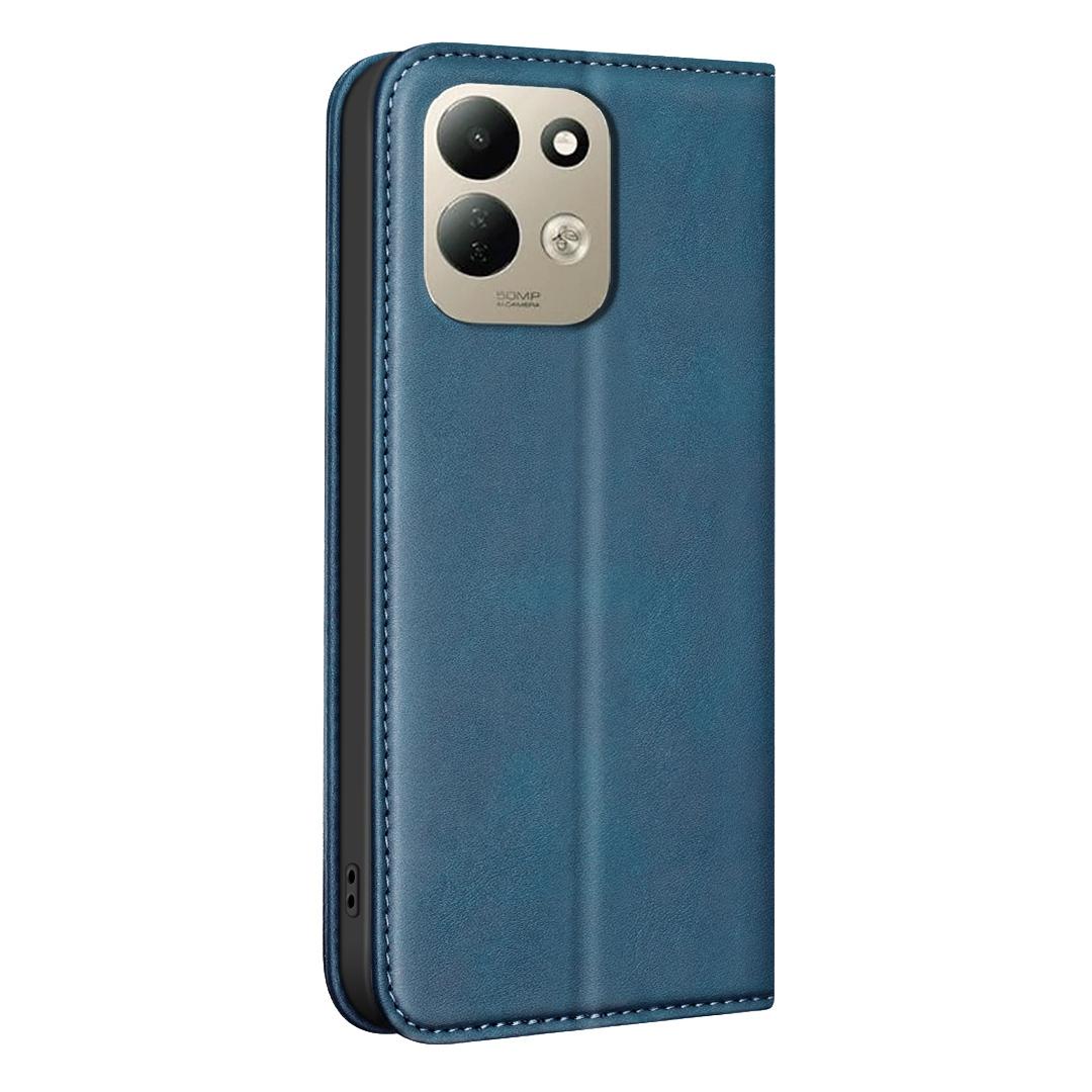 For Redmi 17 5G / 4G Global 170mm BINFEN COLOR Calfskin Texture Magnetic RFID Vegan Leather Phone Case(Blue)