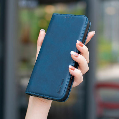 For Redmi 17 5G / 4G Global 170mm BINFEN COLOR Calfskin Texture Magnetic RFID Vegan Leather Phone Case(Blue)
