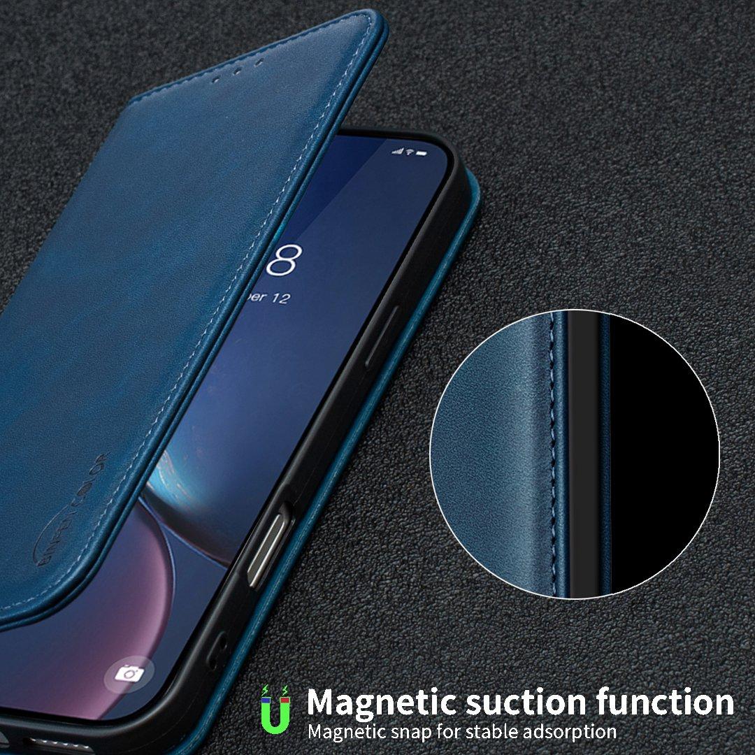 For Redmi 17 5G / 4G Global 170mm BINFEN COLOR Calfskin Texture Magnetic RFID Vegan Leather Phone Case(Blue)