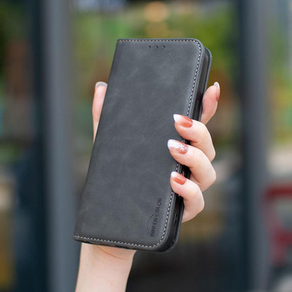 For Redmi Note 17 4G Global 171mm BINFEN COLOR Calfskin Texture Magnetic RFID Vegan Leather Phone Case(Black)