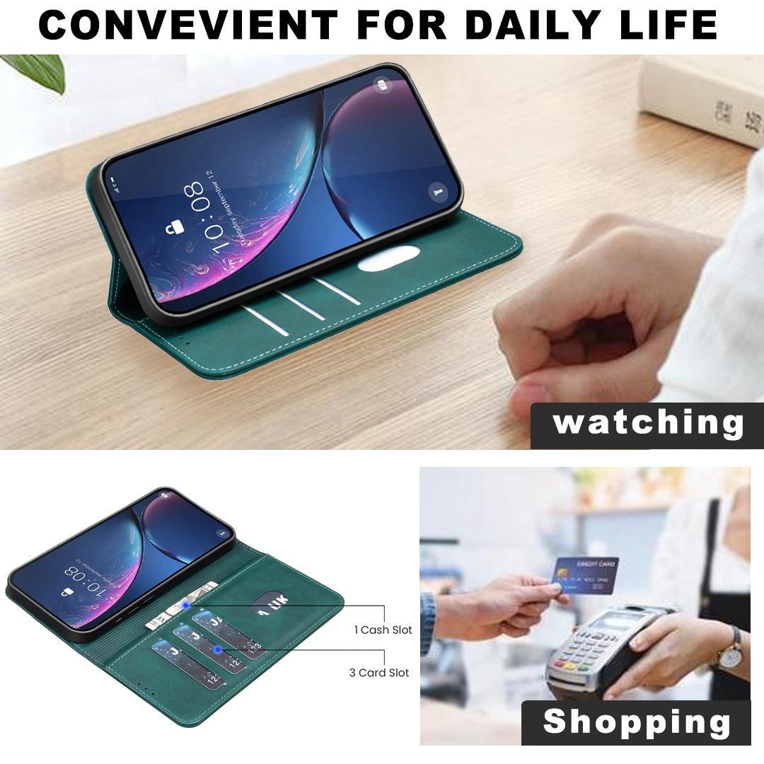 For Redmi Note 17 4G Global 171mm BINFEN COLOR Calfskin Texture Magnetic RFID Vegan Leather Phone Case(Green)