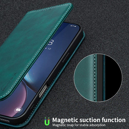 For Redmi Note 17 4G Global 171mm BINFEN COLOR Calfskin Texture Magnetic RFID Vegan Leather Phone Case(Green)