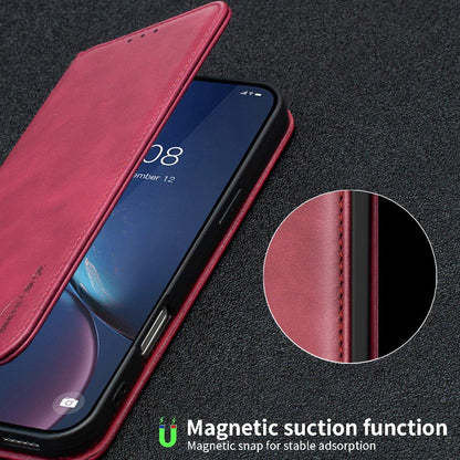 For Redmi Note 17 4G Global 171mm BINFEN COLOR Calfskin Texture Magnetic RFID Vegan Leather Phone Case(Red)