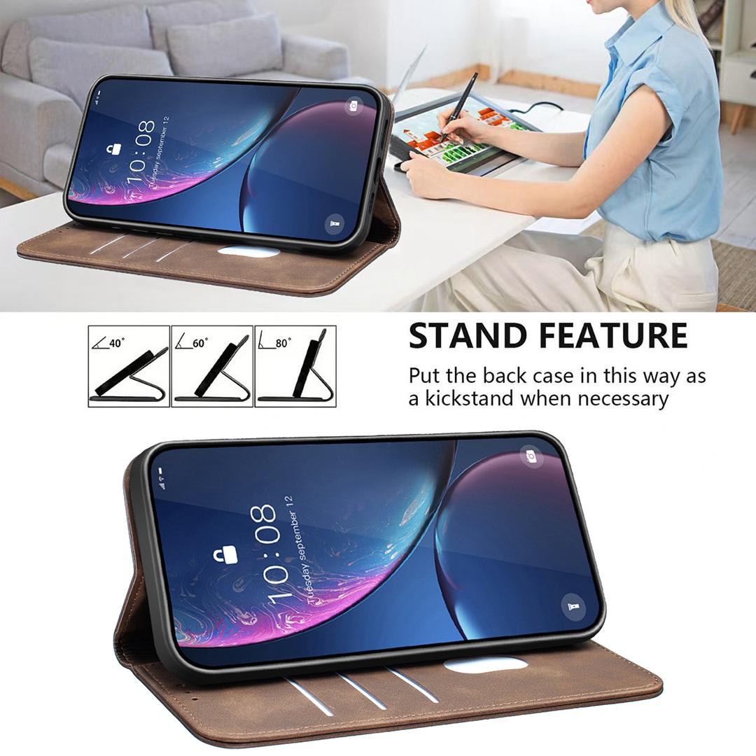 For Redmi Note 17 4G Global 171mm BINFEN COLOR Calfskin Texture Magnetic RFID Vegan Leather Phone Case(Brown)