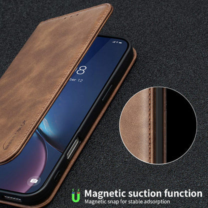 For Redmi Note 17 4G Global 171mm BINFEN COLOR Calfskin Texture Magnetic RFID Vegan Leather Phone Case(Brown)