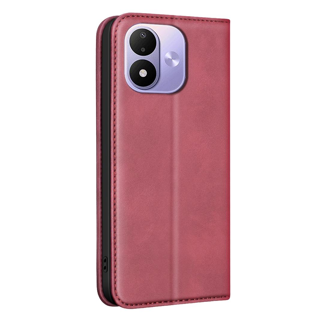 For Redmi Note 17 Pro 5G Global 163mm BINFEN COLOR Calfskin Texture Magnetic RFID Vegan Leather Phone Case(Red)