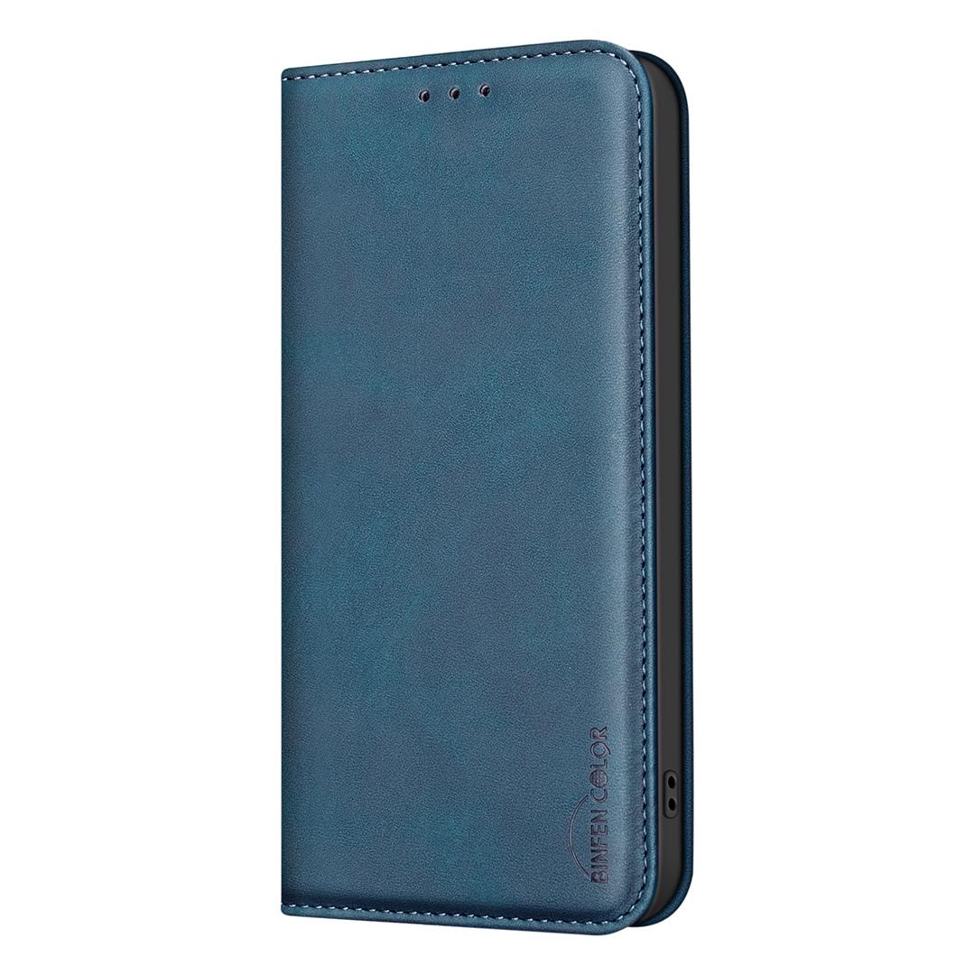For Redmi Note 17 Pro 5G Global 163mm BINFEN COLOR Calfskin Texture Magnetic RFID Vegan Leather Phone Case(Blue)