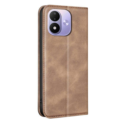 For Redmi Note 17 Pro 5G Global 163mm BINFEN COLOR Calfskin Texture Magnetic RFID Vegan Leather Phone Case(Brown)