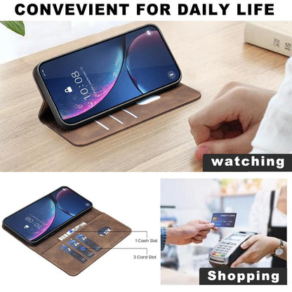 For Redmi Note 17 Pro 5G Global 163mm BINFEN COLOR Calfskin Texture Magnetic RFID Vegan Leather Phone Case(Brown)