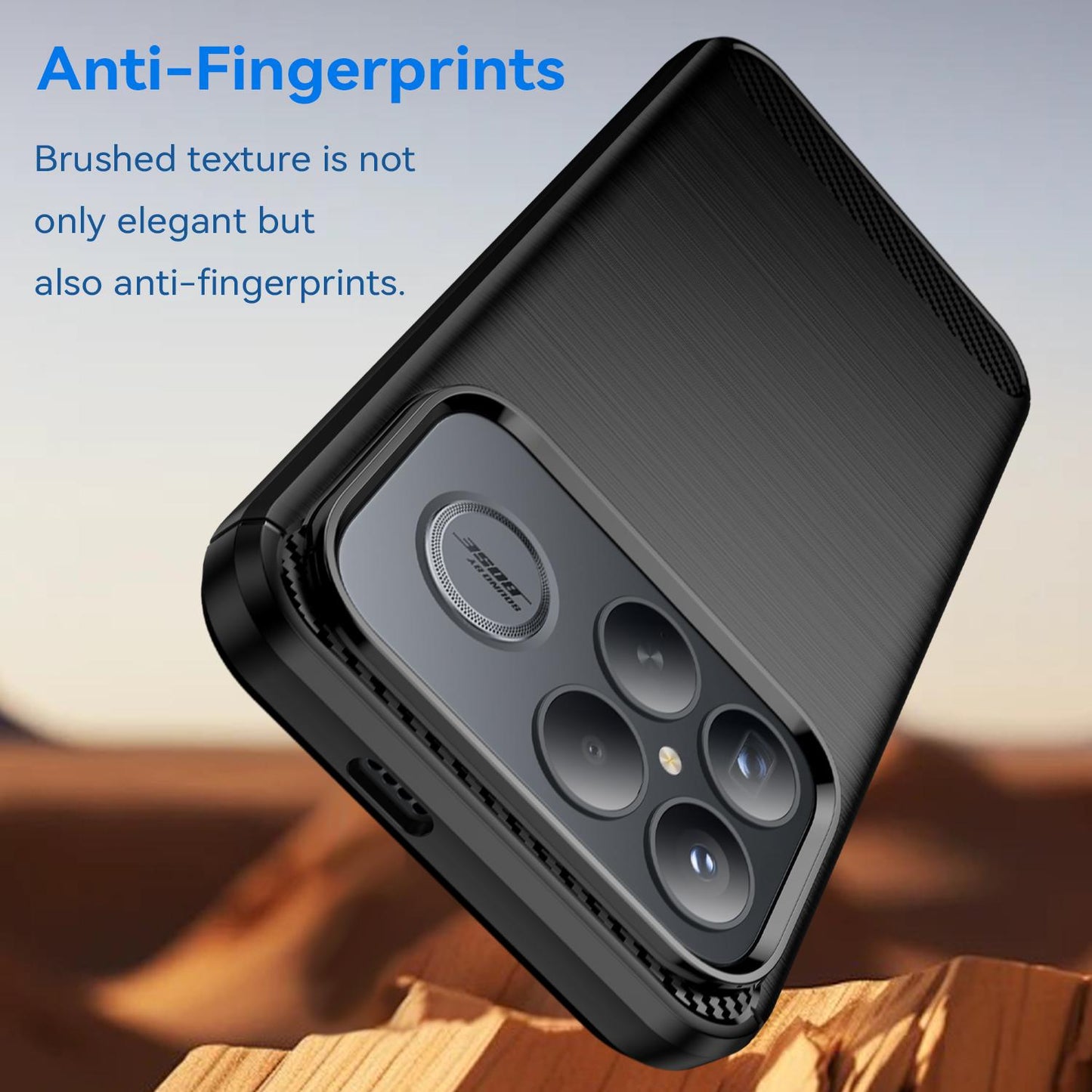 For Redmi K90 Pro Max / Poco F8 Ultra WANLONFENG Brushed Texture Shockproof TPU Phone Case with Screen Film(Black)