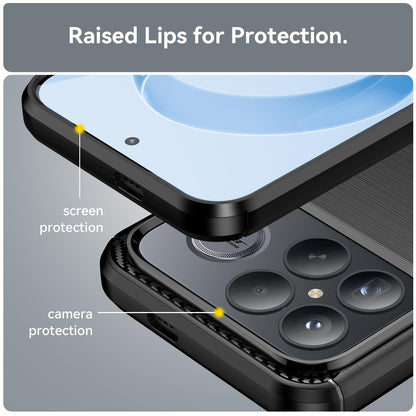 For Redmi K90 Pro Max / Poco F8 Ultra WANLONFENG Brushed Texture Shockproof TPU Phone Case with Screen Film(Black)