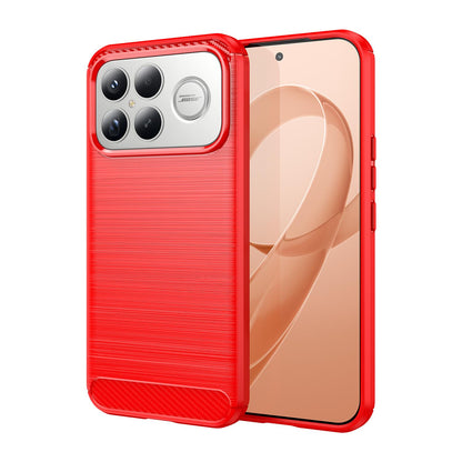 For Redmi K90 Pro Max / Poco F8 Ultra WANLONFENG Brushed Texture Shockproof TPU Phone Case with Screen Film(Red)