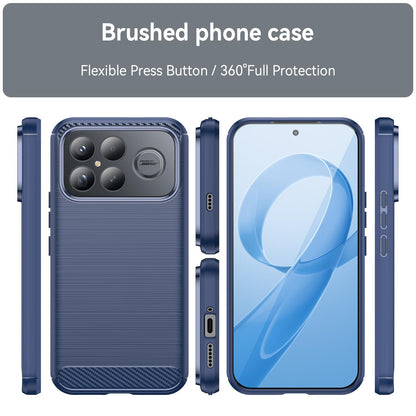 For Redmi K90 Pro Max / Poco F8 Ultra WANLONFENG Brushed Texture Shockproof TPU Phone Case with Screen Film(Blue)