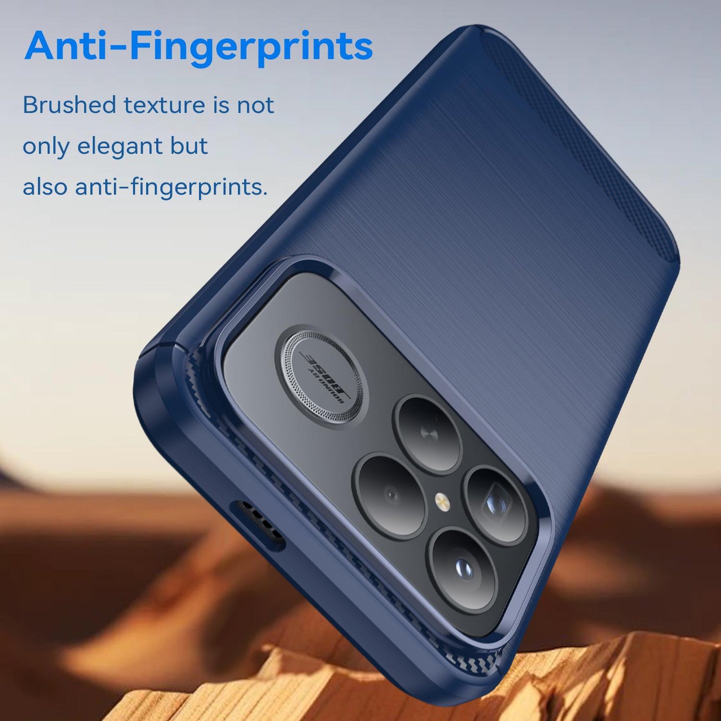 For Redmi K90 Pro Max / Poco F8 Ultra WANLONFENG Brushed Texture Shockproof TPU Phone Case with Screen Film(Blue)