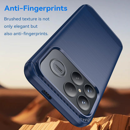 For Redmi K90 Pro Max / Poco F8 Ultra WANLONFENG Brushed Texture Shockproof TPU Phone Case with Screen Film(Blue)