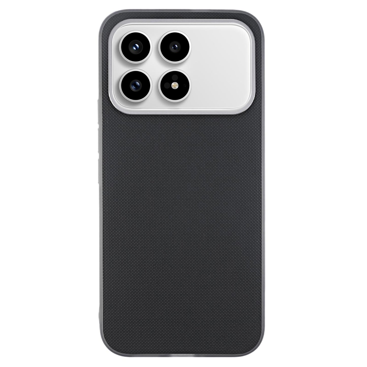 For Redmi K90 Matte Grid Texture Vegan Leather Phone Case(Black)