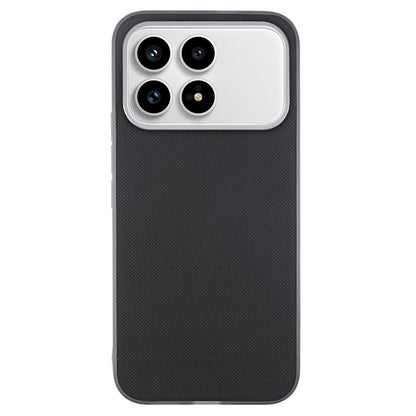 For Redmi K90 Matte Grid Texture Vegan Leather Phone Case(Black)