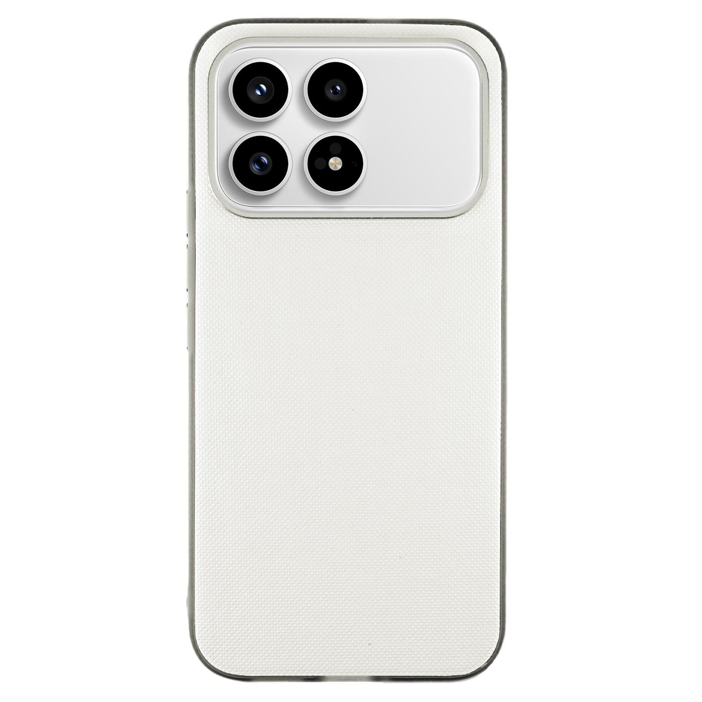 For Redmi K90 Matte Grid Texture Vegan Leather Phone Case(White)