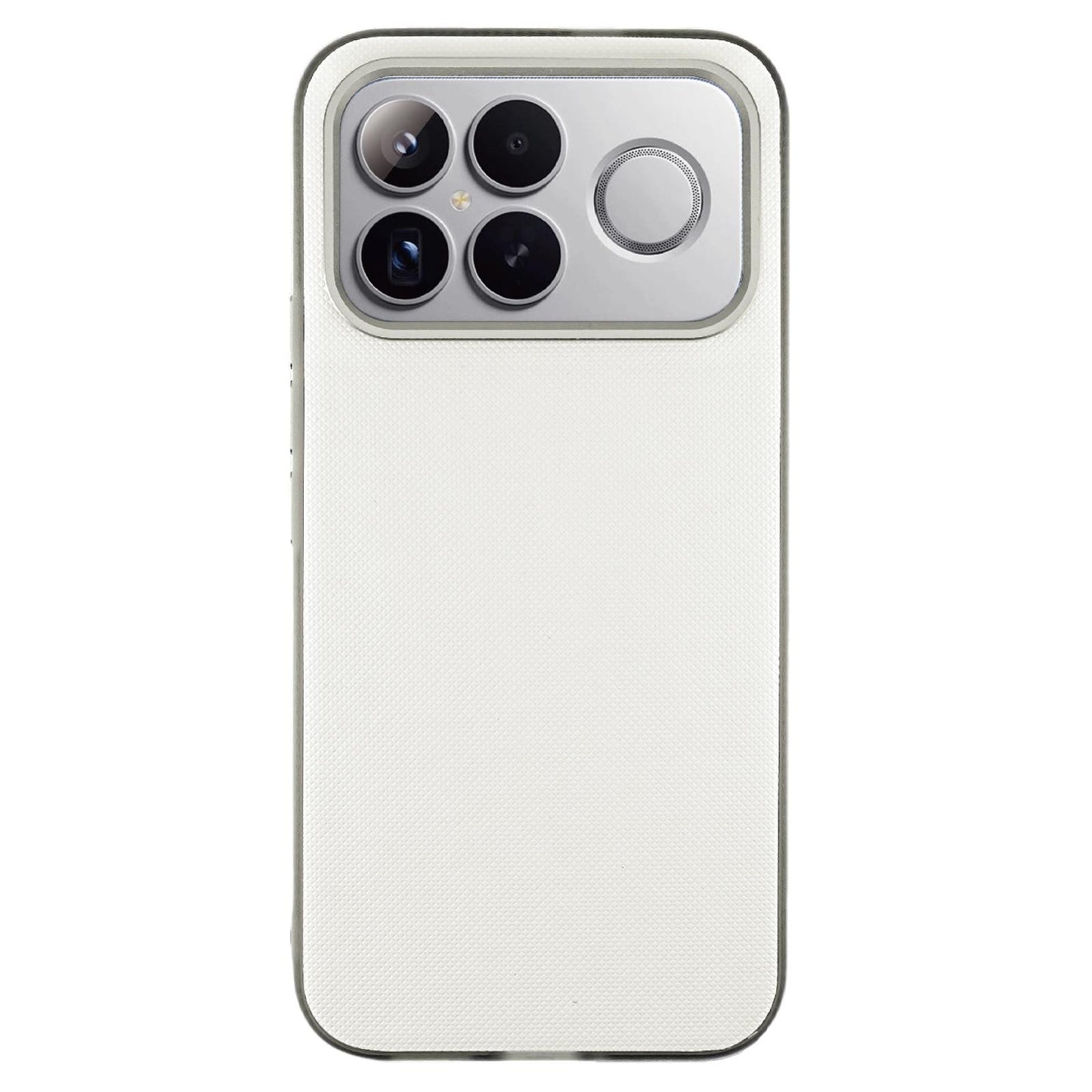 For Redmi K90 Max Matte Grid Texture Vegan Leather Phone Case(White)