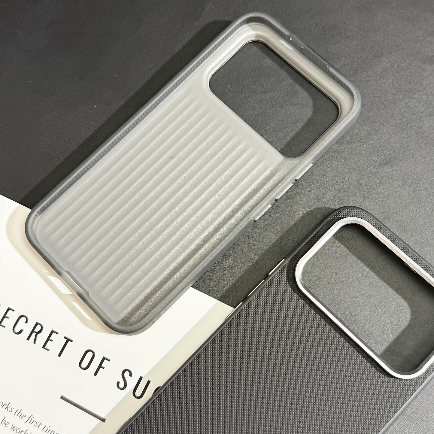 For Redmi K90 Max Matte Grid Texture Vegan Leather Phone Case(White)