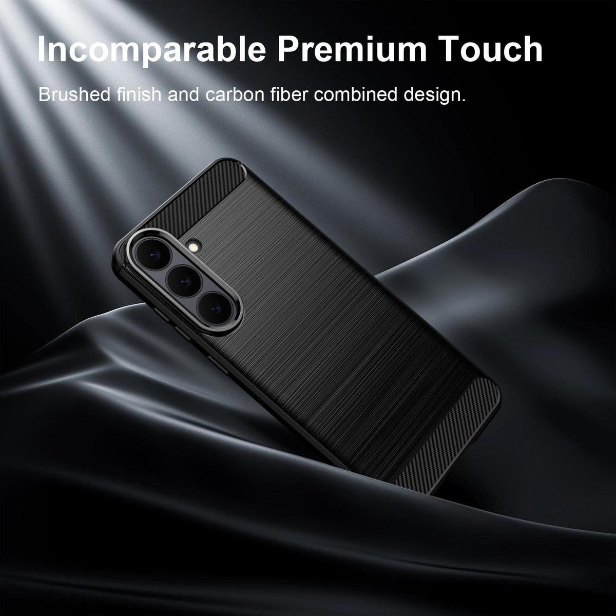 For Galaxy S26 FE 5G WANLONFENG Brushed Texture Shockproof TPU Phone Case with Screen Film - Black - EDA009347912A
