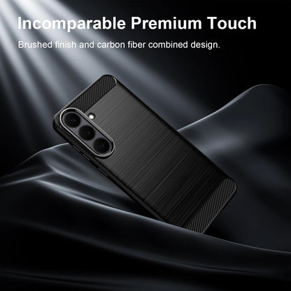 For Galaxy S26 FE 5G WANLONFENG Brushed Texture Shockproof TPU Phone Case with Screen Film - Black - EDA009347912A