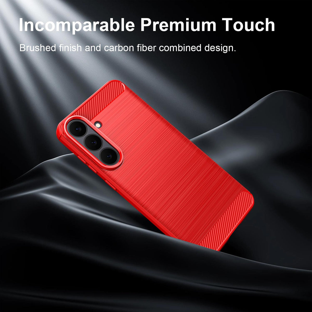 For Galaxy S26 FE 5G WANLONFENG Brushed Texture Shockproof TPU Phone Case with Screen Film - Red - EDA009347912B