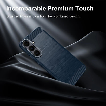 For Galaxy S26 FE 5G WANLONFENG Brushed Texture Shockproof TPU Phone Case with Screen Film - Blue - EDA009347912C