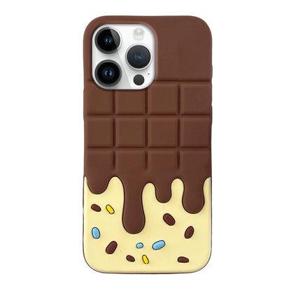 For iPhone 12 Pro Max Candy Chocolate Silicone Phone Case - Yellow Brown - EDA009355219A