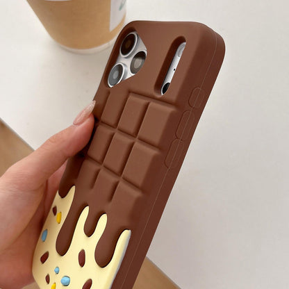 For iPhone 12 Pro Max Candy Chocolate Silicone Phone Case - Yellow Brown - EDA009355219A